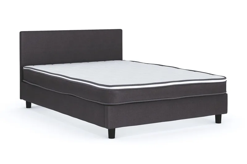Billingen Komplett Sängpaket – Kontinentalsäng 120x200 cm i Tyg med Sänggavel + Bäddmadrass med Fasthetsgrad Medium - Grå - Möbler - Säng - Enkelsäng