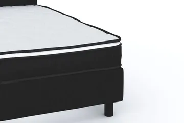 Billingen Komplett Sängpaket – Kontinentalsäng 120x200 cm i Tyg med Sänggavel + Bäddmadrass med Fasthetsgrad Medium - Svart - Möbler - Säng - Kontinentalsäng