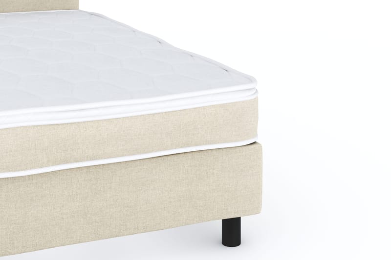 Billingen Komplett Sängpaket – Kontinentalsäng 140x200 cm i Tyg med Sänggavel + Bäddmadrass med Fasthetsgrad Medium - Beige - Möbler - Säng - Komplett sängpaket