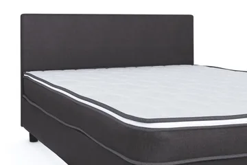 Billingen Komplett Sängpaket – Kontinentalsäng 140x200 cm i Tyg med Sänggavel + Bäddmadrass med Fasthetsgrad Medium - Grå - Möbler - Säng - Kontinentalsäng