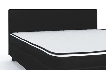 Billingen Komplett Sängpaket – Kontinentalsäng 160x200 cm i Tyg med Sänggavel + Bäddmadrass med Fasthetsgrad Medium - Svart - Möbler - Säng - Kontinentalsäng