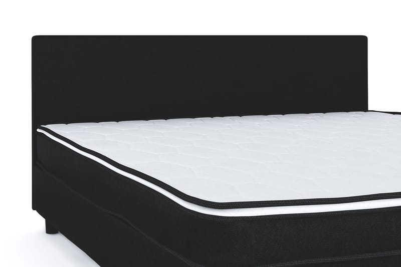 Billingen Komplett Sängpaket – Kontinentalsäng 180x200 cm i Tyg med Sänggavel + Bäddmadrass med Fasthetsgrad Medium - Svart - Möbler - Säng - Enkelsäng