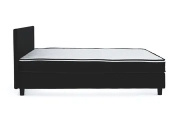 Billingen Komplett Sängpaket – Kontinentalsäng 180x200 cm i Tyg med Sänggavel + Bäddmadrass med Fasthetsgrad Medium - Svart - Möbler - Säng - Enkelsäng