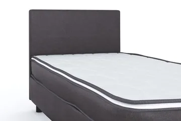 Billingen Komplett Sängpaket – Kontinentalsäng 90x200 cm i Tyg med Sänggavel + Bäddmadrass med Fasthetsgrad Medium - Grå - Möbler - Säng - Enkelsäng