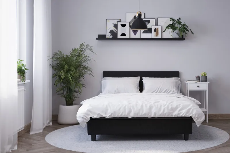 Billingen Komplett Sängpaket 180x200 cm - Svart - Möbler - Säng - Kontinentalsäng