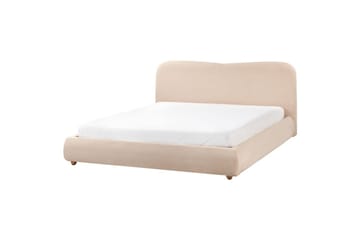 Blagnac Sängram med Förvaring i Bouclétyg med Sänggavel med Fasthetsgrad - Beige - Möbler - Säng - Sängram & sängstomme