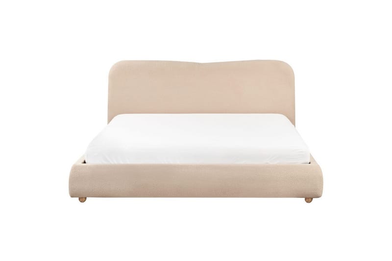 Blagnac Sängram med Förvaring i Bouclétyg med Sänggavel med Fasthetsgrad - Beige - Möbler - Säng - Sängram & sängstomme