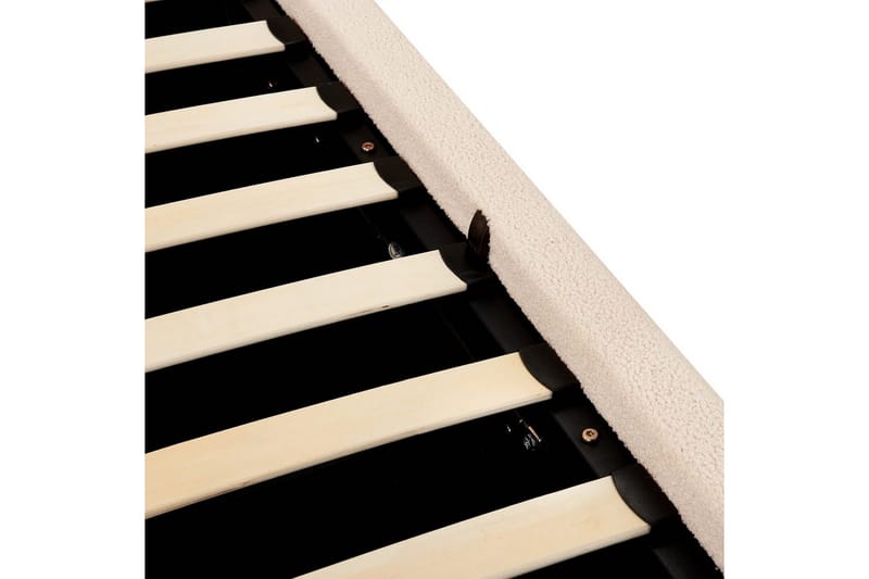 Blagnac Sängram med Förvaring i Bouclétyg med Sänggavel med Fasthetsgrad - Beige - Möbler - Säng - Sängram & sängstomme