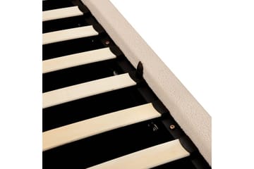 Blagnac Sängram med Förvaring i Bouclétyg med Sänggavel med Fasthetsgrad - Beige - Möbler - Säng - Sängram & sängstomme