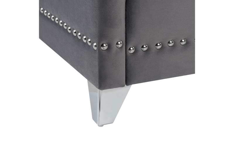 Bode Mjuk Sängram 180x200 cm i Sammet med Sänggavel - Grå - Möbler - Säng - Sängram & sängstomme