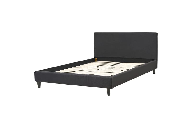 Bossom Sängram 140x200 cm, Svart/Mörkt trä