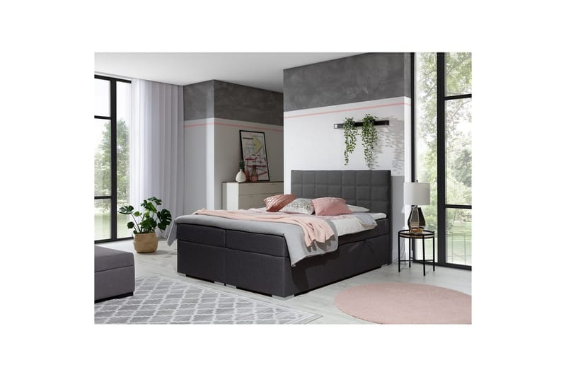 Box Spring Eltap Alice, 140x200 cm, Sawana 05, Grå