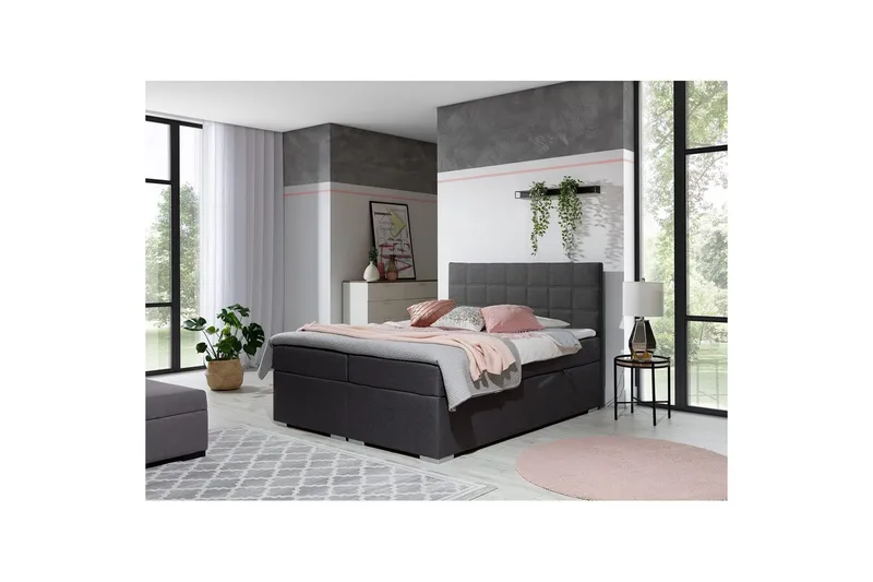 Box Spring Eltap Alice - 140x200 cm, Sawana 05, Grå - Möbler - Säng - Kontinentalsäng