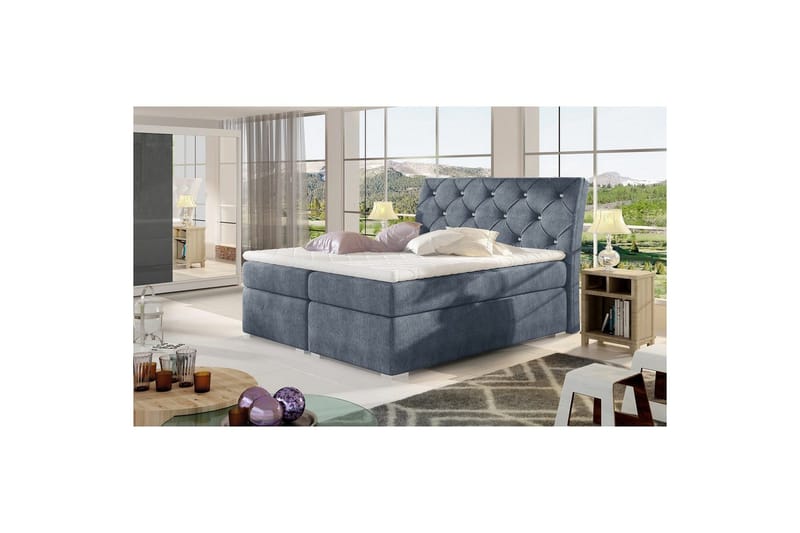 Box Spring Eltap Balvin - 140x200 cm, Omega 86, Blå - Möbler - Säng - Kontinentalsäng