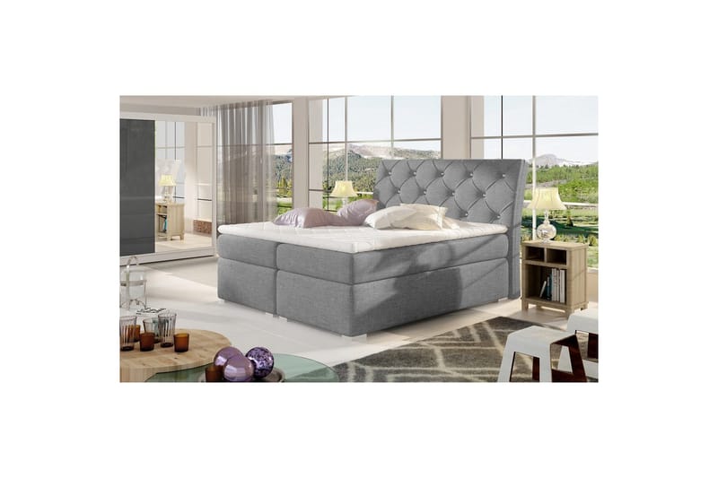 Box Spring Eltap Balvin - 140x200 cm, Sawana 21, Grå - Möbler - Säng - Kontinentalsäng