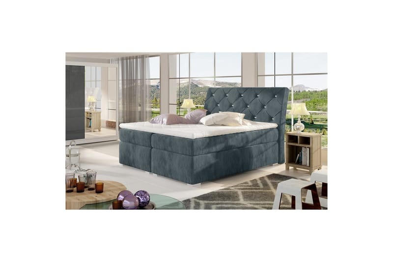 Box Spring Eltap Balvin - 140x200 cm, Paros 06, Mörkgrå - Möbler - Säng - Kontinentalsäng