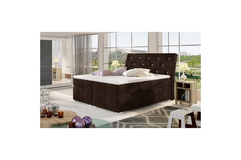 Box Spring Eltap Balvin - 160x200 cm, Kronos 06, Brun - Möbler - Säng - Kontinentalsäng