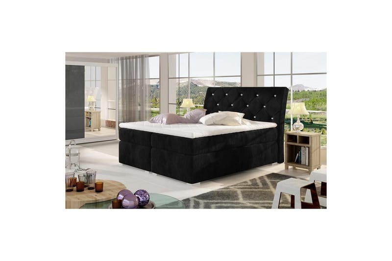 Box Spring Eltap Balvin - 160x200 cm, Kronos 07, Svart - Möbler - Säng - Kontinentalsäng