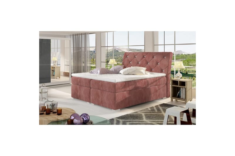 Box Spring Eltap Balvin - 160x200 cm, Kronos 29, Rosa - Möbler - Säng - Kontinentalsäng