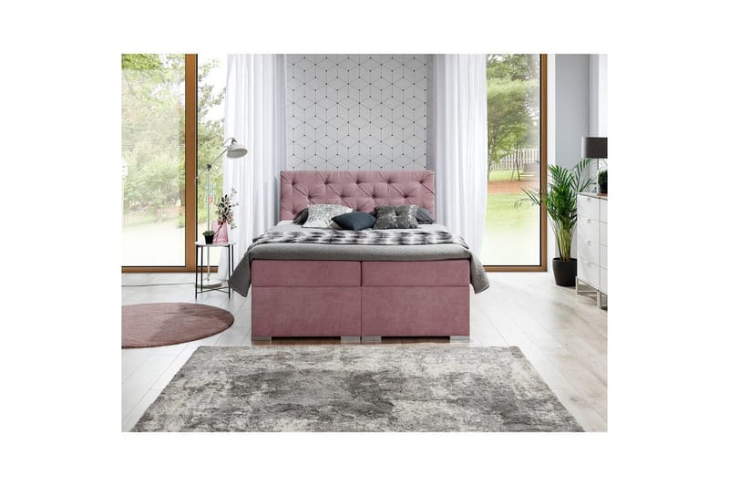 Box Spring Eltap Balvin - 160x200 cm, Soro 61, Rosa - Möbler - Säng - Kontinentalsäng