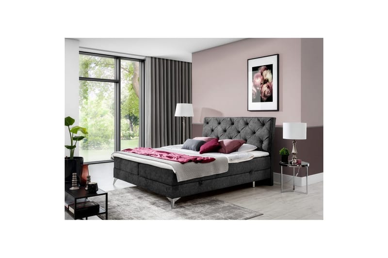 Boxfjäder Eltap Adel, 140x200 cm, Dora 95, Mörkgrå