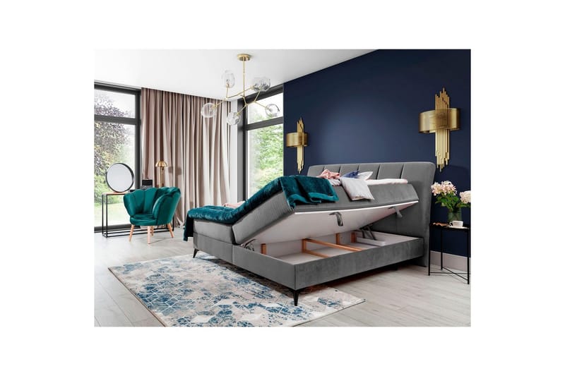 Boxfjäder Eltap Aderito - 140x200 cm, Jasmine 90, Jasmine 90 Pasy 2, Grå - Möbler - Säng - Kontinentalsäng