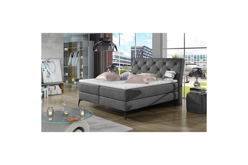 Boxspring Eltap Laos, Dora 96, Mörkgrå, 140x200 cm