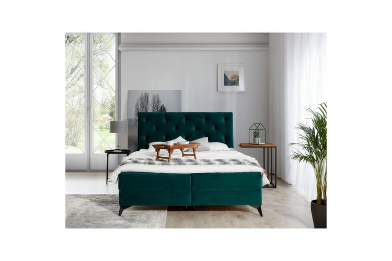 Boxspring Eltap Laos, Kronos 19, Mörkgrön, 180x200 cm