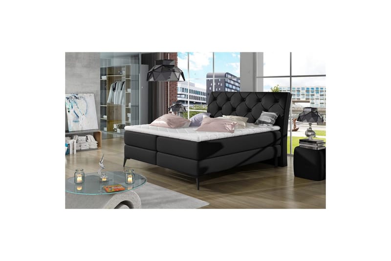 Boxspring Eltap Laos, Soft 11, Svart, 140x200 cm