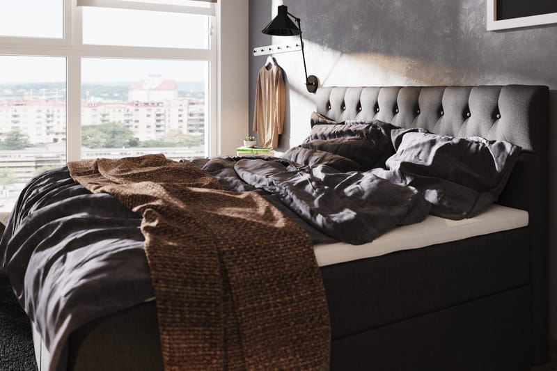 Boxy Komplett Sängpaket Box Bed 120x200 cm - Svart/Grå - Möbler - Säng - Komplett sängpaket