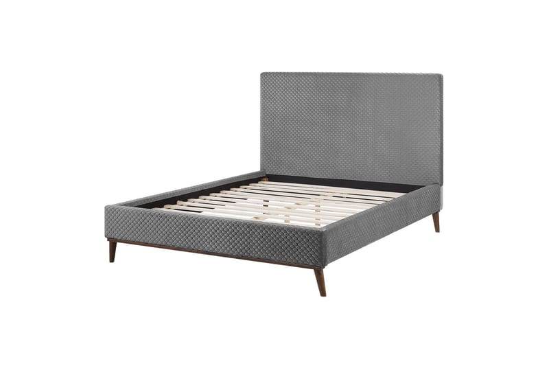 Braydon Sängram 140x200 cm, Ljusgrå/Mörkt trä