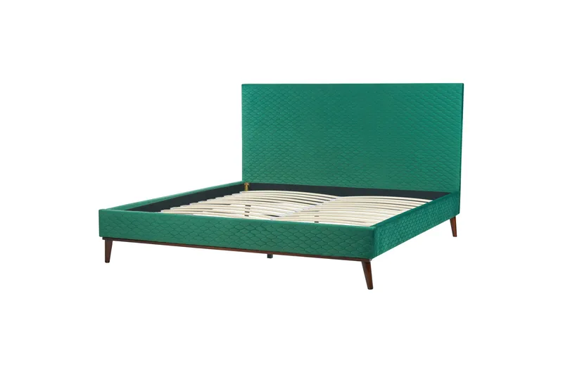 Braydon Sängram 180x200 cm, Grön/Mörkt trä