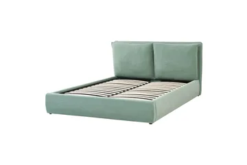 Braylon Sängram med Förvaring 180x200 cm i Sammet med Sänggavel - Grön - Möbler - Säng - Sängram & sängstomme