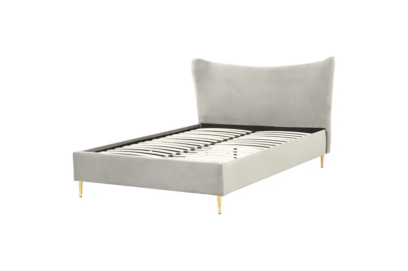 Briley Sängram 140x200 cm, Ljusgrå/Guld