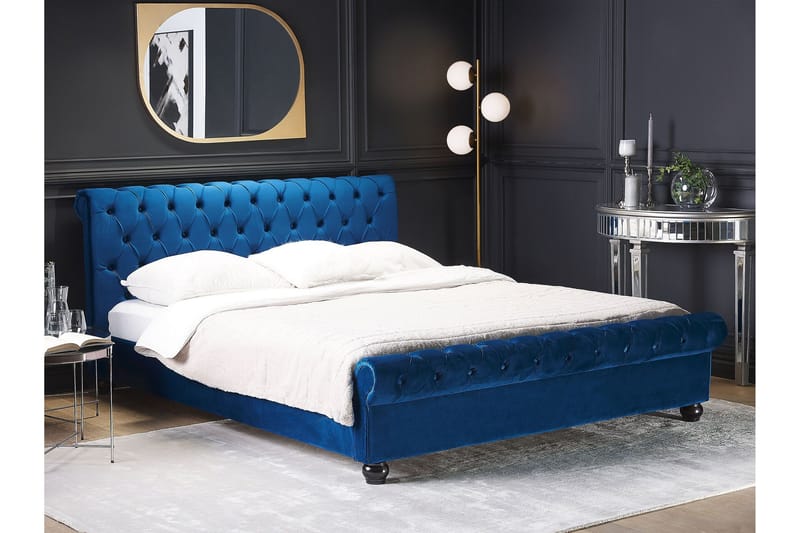 Bronson Sängram 180x200 cm - Blå/Mörkt trä - Möbler - Säng - Vattensängar