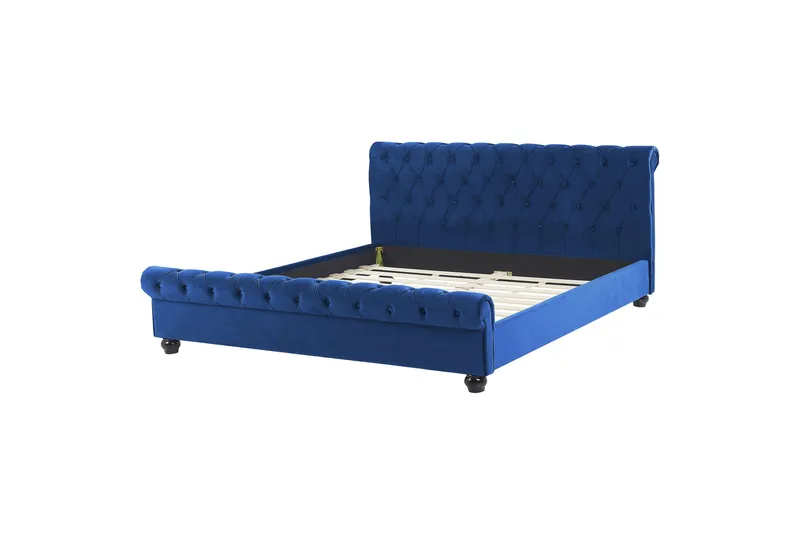 Bronson Sängram 180x200 cm, Blå/Mörkt trä