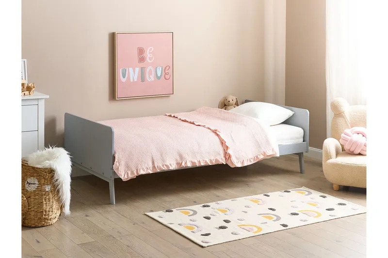 Burt Sängram 90x200 cm i Målat Trä, Grå