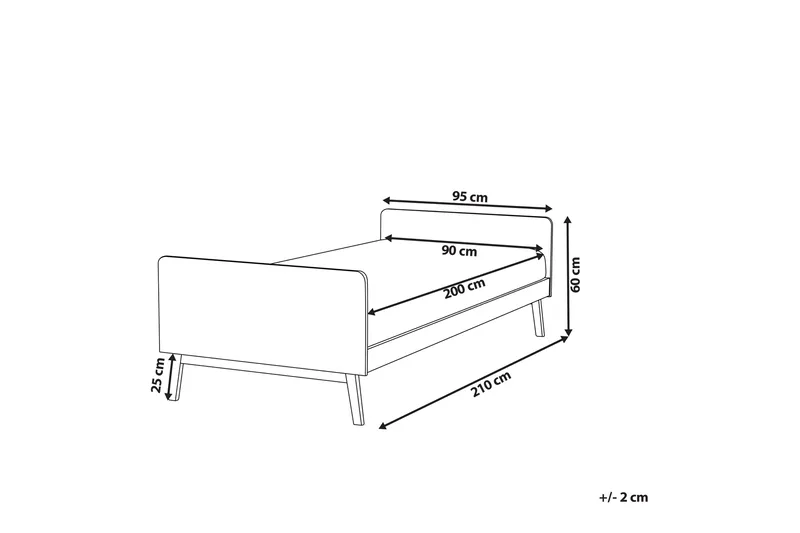 Burt Sängram 90x200 cm - Rosa - Möbler - Säng - Sängram & sängstomme