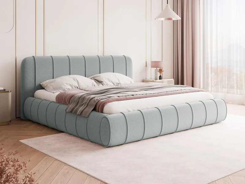 Calrosin Sängram 120x200 cm med Förvaring - Ljusgrå - Möbler - Säng - Sängram & sängstomme