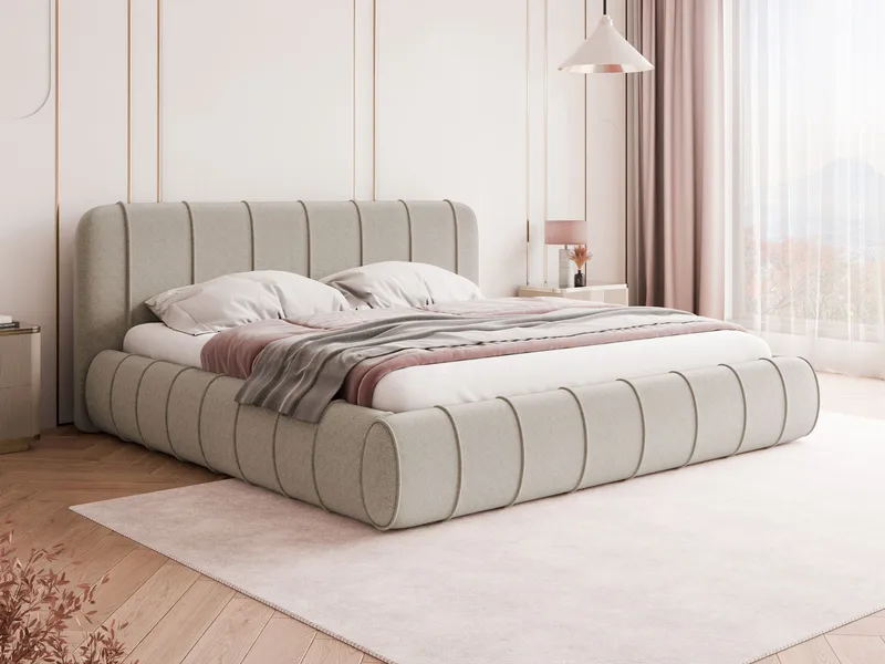 Calrosin Sängram 160x200 cm med Förvaring - Beige - Möbler - Säng - Sängram & sängstomme