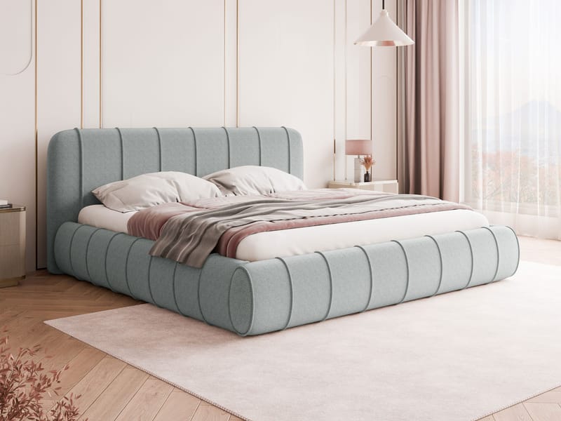 Calrosin Sängram 200x200 cm med Förvaring - Ljusgrå - Möbler - Säng - Sängram & sängstomme