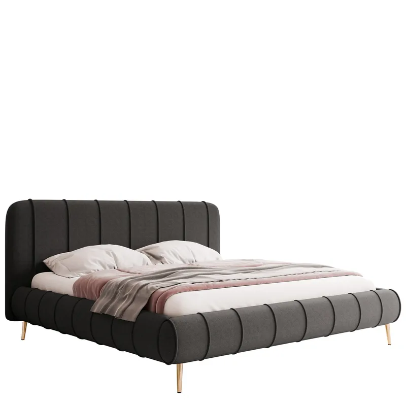Calrosin Sängram på ben 140x200 cm med Förvaring, Grå