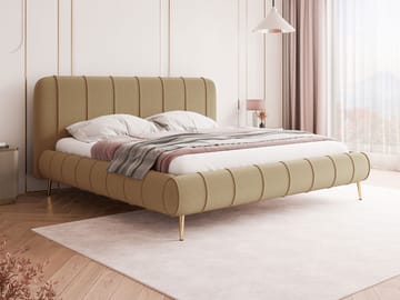 Calrosin Sängram på ben 120x200 cm med Förvaring - Mörkbeige - Möbler - Säng - Sängram & sängstomme