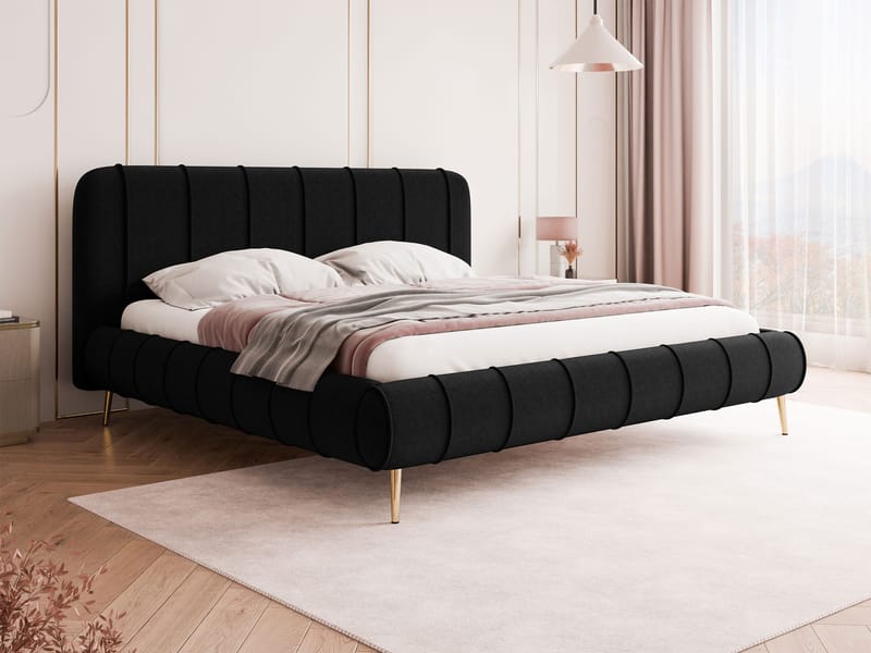 Calrosin Sängram på ben 160x200 cm med Förvaring - Svart - Möbler - Säng - Sängram & sängstomme