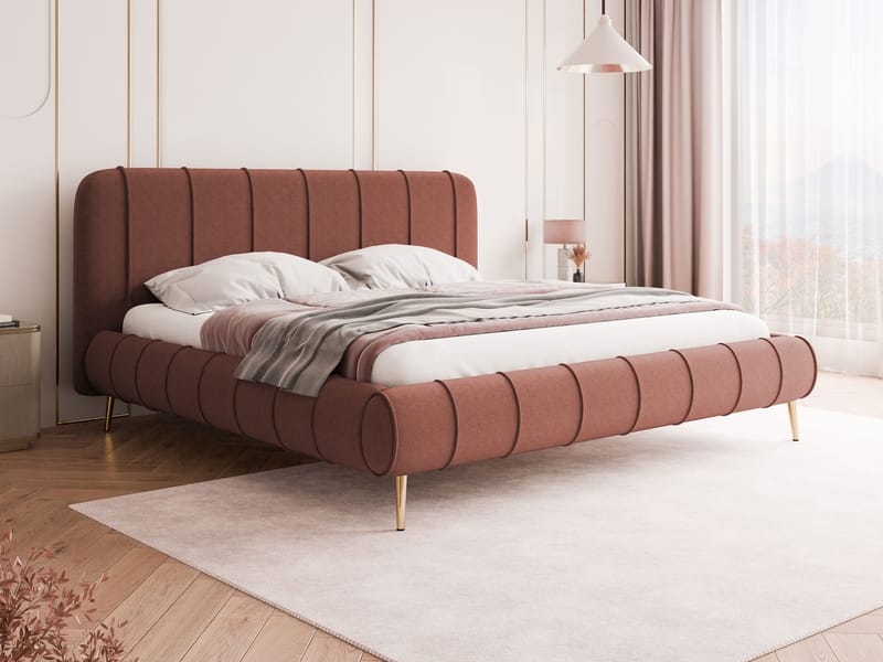 Calrosin Sängram på ben 180x200 cm med Förvaring - Rosa - Möbler - Säng - Sängram & sängstomme