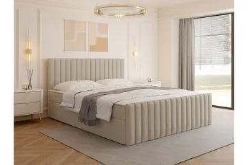 Calrosor Sängpaket Kontinentalsäng med Förvaring 140x200 cm - Beige - Möbler - Säng - Komplett sängpaket