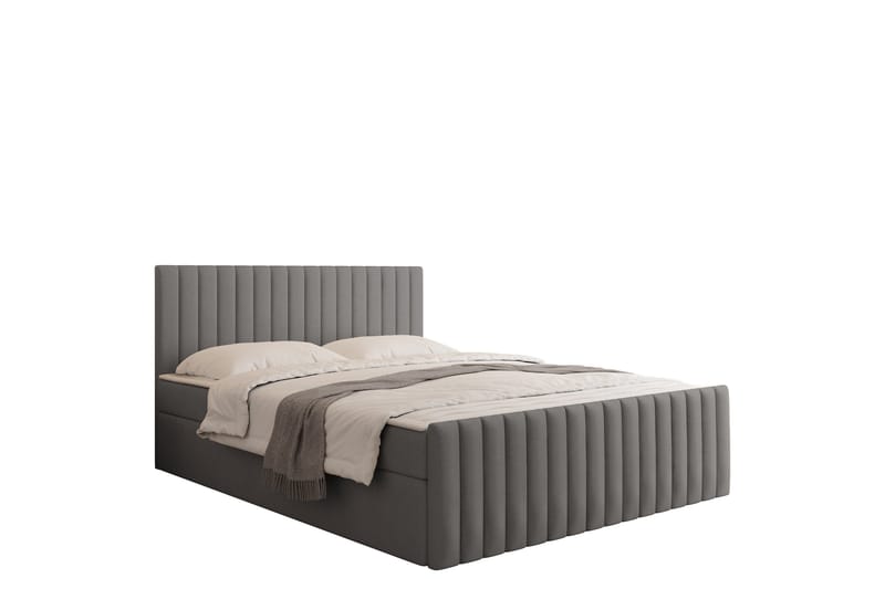 Calrosor Sängpaket Kontinentalsäng med Förvaring 160x200 cm - Grå - Möbler - Säng - Komplett sängpaket
