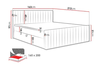 Calrosor Sängpaket Kontinentalsäng med Förvaring 160x200 cm - Grön - Möbler - Säng - Komplett sängpaket