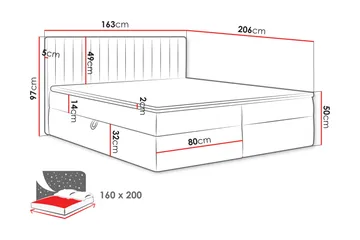 Calrosor Sängpaket Kontinentalsäng med Förvaring 160x200 cm - Grön - Möbler - Säng - Komplett sängpaket