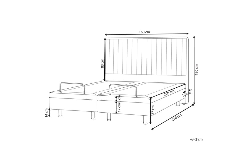 Carleigh Sängram 160x200 cm - Beige - Möbler - Säng - Komplett sängpaket